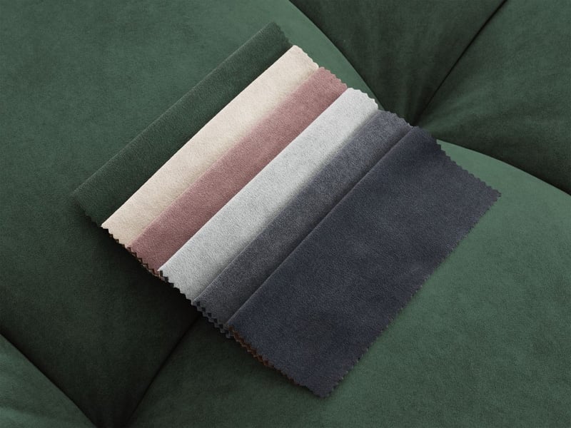  Bobochic canapé droit fixe mont-blanc velours vert  accoudoir gauche MONT-BLANC - Conforama C