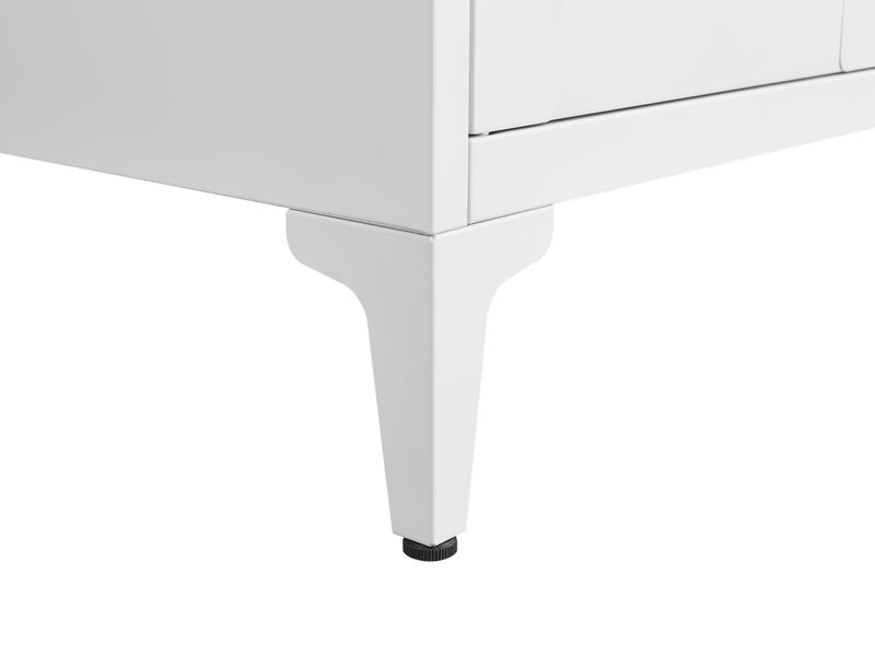  Buffet de cuisine 2 portes étagères réglables structure en acier finition blanche format haut  - Conforama D