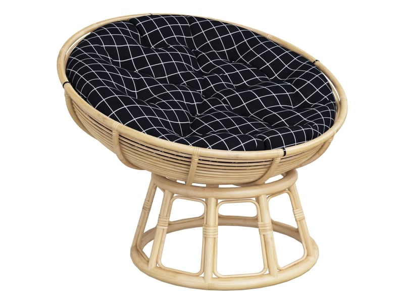  Coussin rond, coussin d'assise motif à carreaux noir ø 100 x11 cm tissu oxford cf56616  - Conforama C