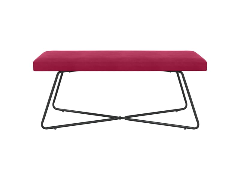  Banc, canapé 2 places bordeaux 110x40x45 cm velours  - Conforama E