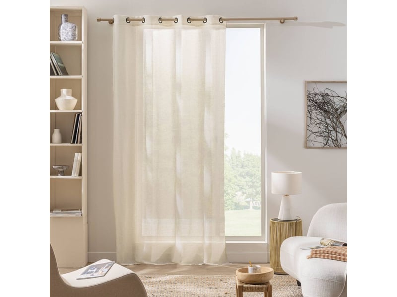  Rideau voilage à œillets sanya 140x280cm naturel  - Conforama E