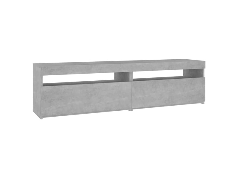  Meubles tv - banc tv - meuble de rangement 2 pcs avec lumières led gris béton 75x35x40 cm  - Conforama A