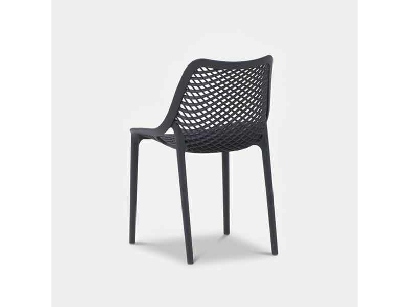  Lot de 4 chaises empilables pour intérieur et extérieur malinska - anthracite  - Conforama E