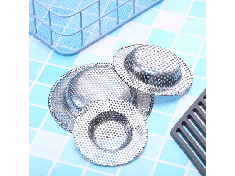  Lot de 3 passoires d'évier de cuisine, passoires d'évier en acier inoxydable anti-obstruction avec trous perforés, drain d'évier durable, .  - Conforama E