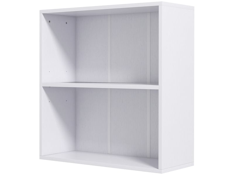  Bibliothèque étagère de rangement avec 2 compartiments et étagère réglable, 60 x 24 x 63 cm, blanc  - Conforama B