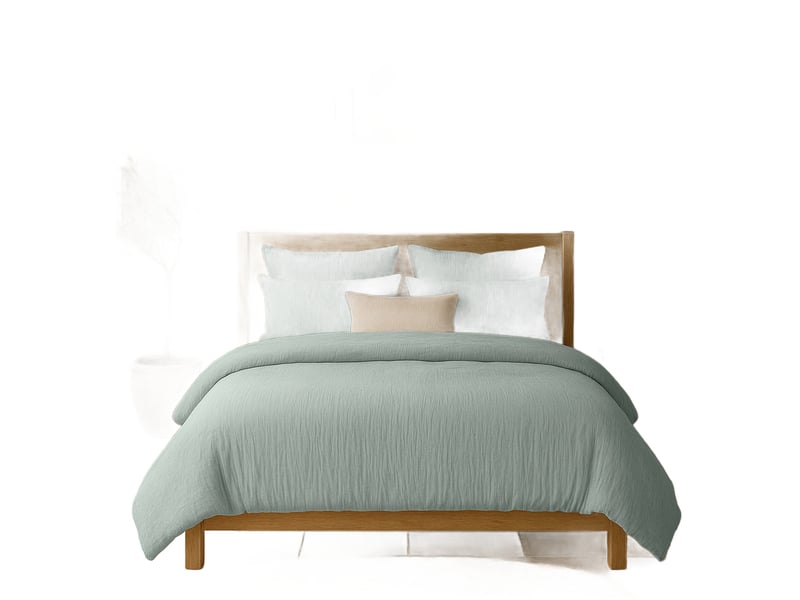 Housse de couette 240x260 cm gaze de coton lavé bleu givrée PD23625