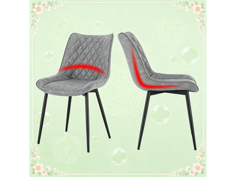  Lot de 2 chaises de salle à manger,46x40,5x85,5 cm,similicuir,gris  - Conforama D