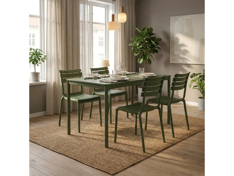  Lot de 2 chaises empilables intérieur et extérieur punat - vert foncé  - Conforama B