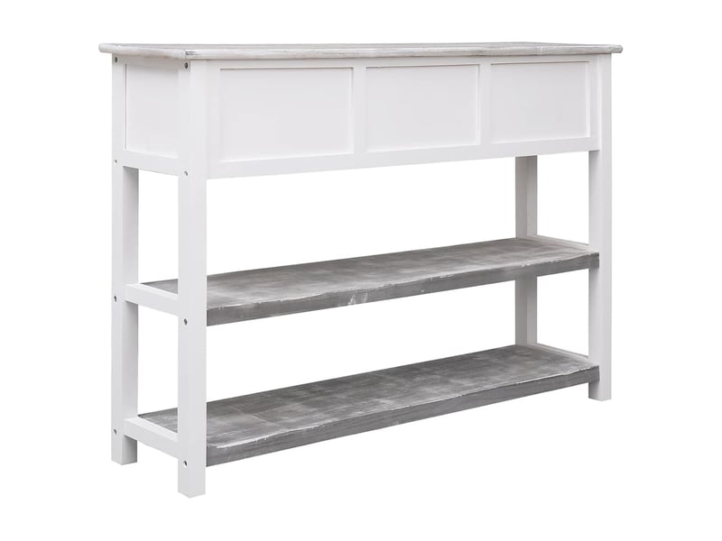  Buffet - bahut - meuble de rangement gris antique 108x30x76 cm bois de paulownia massif  - Conforama C