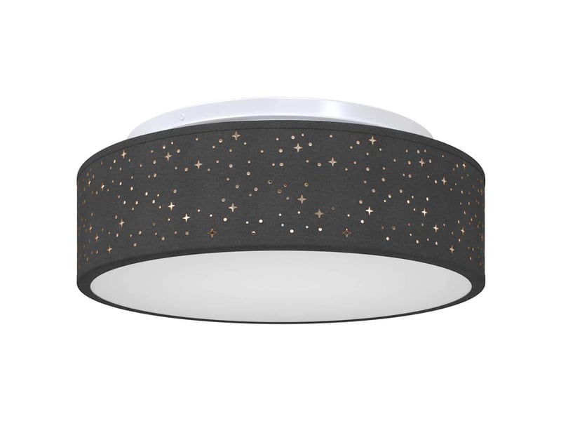Lampe de plafond, plafonnier noir 38x38x13,5 cm tissu shl96195 - Conforama A