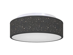 Lampe de plafond, plafonnier noir 38x38x13,5 cm tissu shl96195