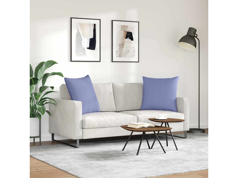  Lot de 2 coussins de canapé, coussins décoratifs tissu bleu denim 80 x 80 cm cf58793  - Conforama D