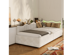 Lit simple 90x200 cm <strong>SHOPENTRA</strong>  <strong></strong> coloris beige