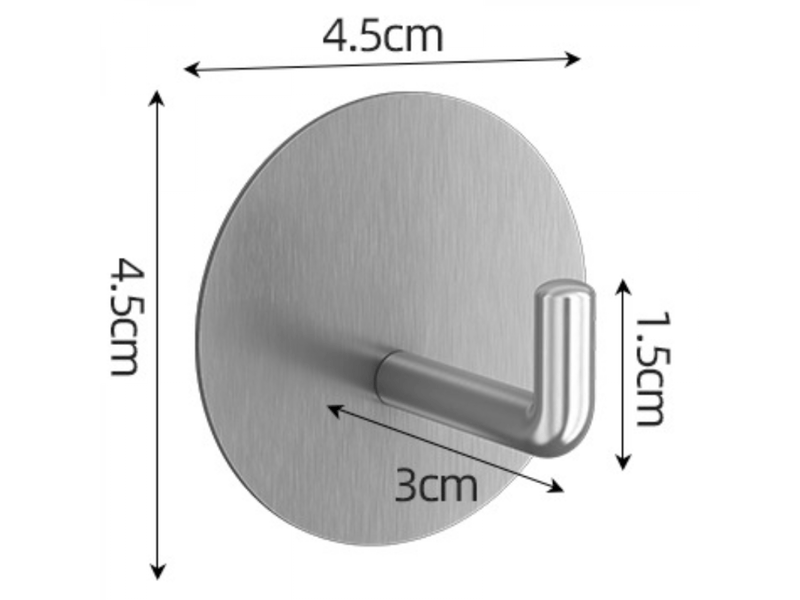  Crochets de salle de bain, pour serviettes, de cuisine, autocollants, fond rond, lot de 4 (argent, gris FC-ZLS-02108ZLS - Conforama D