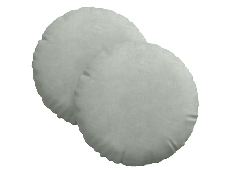  Lot de 2 coussins de siège, coussins décoratifs velours gris clair ø30 x 13 cm cf59893  - Conforama A