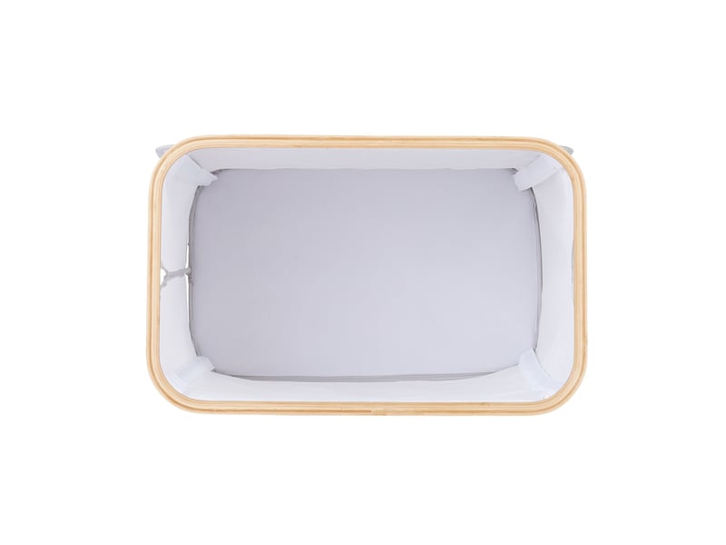  Panier à linge moderne avec couvercle 105 litres pratique rangement salle de bain chambre en tissu blanc 13_0013940  - Conforama C