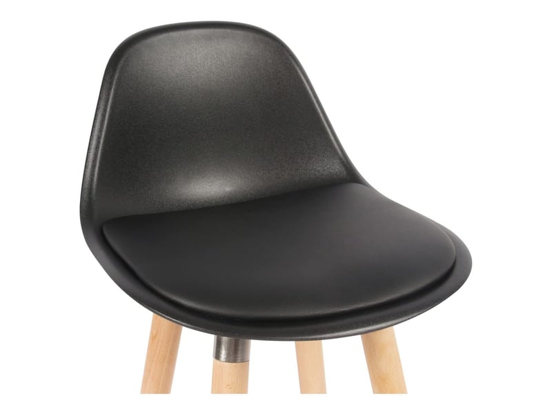 Lot de 4 tabourets de bar noir pieds bois de hêtre 39,5 x 44 x 91 cm 62508 - Conforama D