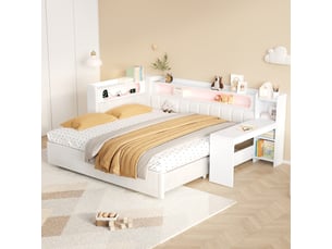 Lit banquette 90x200 cm <strong>SAPGAKS</strong> <strong></strong> coloris blanc