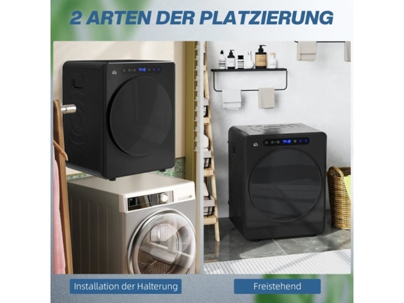 Sèche-linge compact noir, 6 programmes, 40-60 °c, capacité 4 kg, commande tactile - Conforama D