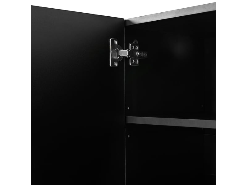 Meuble à chaussures avec 3 portes et étagères réglables, pieds en métal doré, pour entrée, noir, 120 × 35,5 × 80 cm - Conforama E