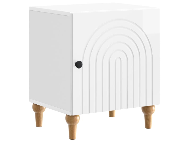  Table de chevet - cabinet de chevet - table de nuit blanc brillant 43 x 34,5 x 50 cm  - Conforama A