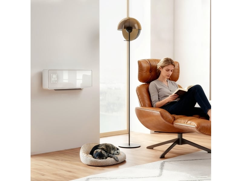  Chauffage électrique mural 54x18,7x12,3 cm 2000 w avec ventilateur et thermostat blanc  - Conforama B