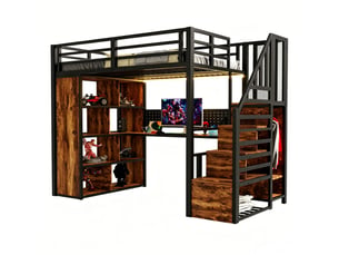 Lit mezzanine 90x200 cm <strong>MODENUIT </strong>  <strong></strong> coloris noir