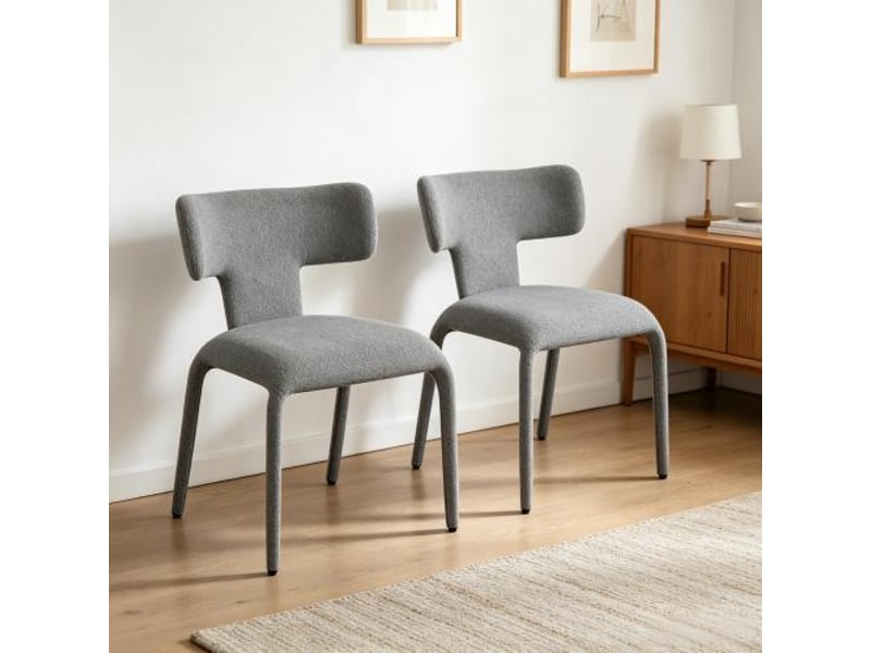  Chaises modernes contemporaines pour salon, cuisine et bureau – dossier courbé, 2 chaises à manger  - Conforama D