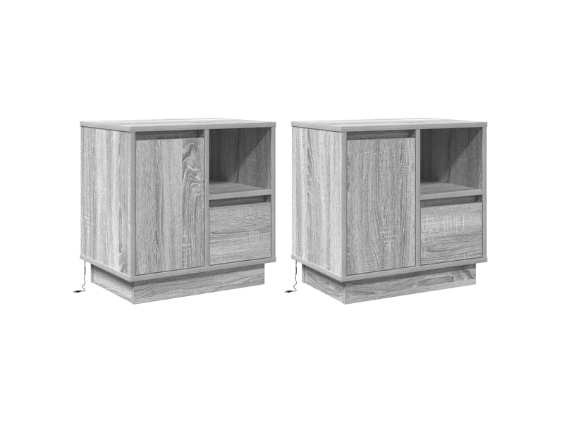  Lot de 2 cabinet de chevet, table de nuit gris 50 x 34,5 x 50 cm.  - Conforama B