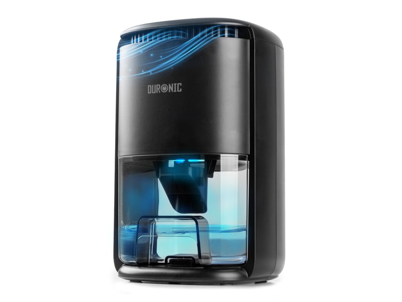  Duronic dh07 bk déshumidificateur 22,5w jusqu'à 200 ml d'eau par jour réservoir d'1 litre compact et silencieux idéal pour petits espaces  - Conforama A