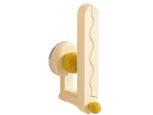 Support rangeur pliable en l pour bandeaux et serre-tete avec ventouse 19x11x6 cm rainures antiderapantes jaune