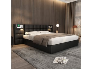 Lit coffre 180x200 cm VIVRYN   coloris noir