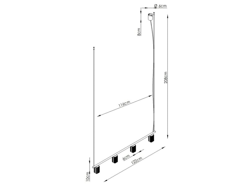  Lustre rayo 4 rouge aluminium moderne 208x122x6cm SL.3256 - Conforama E