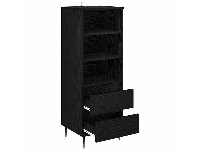  Buffet - haut armoire chêne noir 40 x 36 x 110 cm bois d'ingénierie  - Conforama E