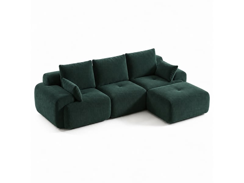  Canapé modulaire à compression, en tissu velours  - Conforama A