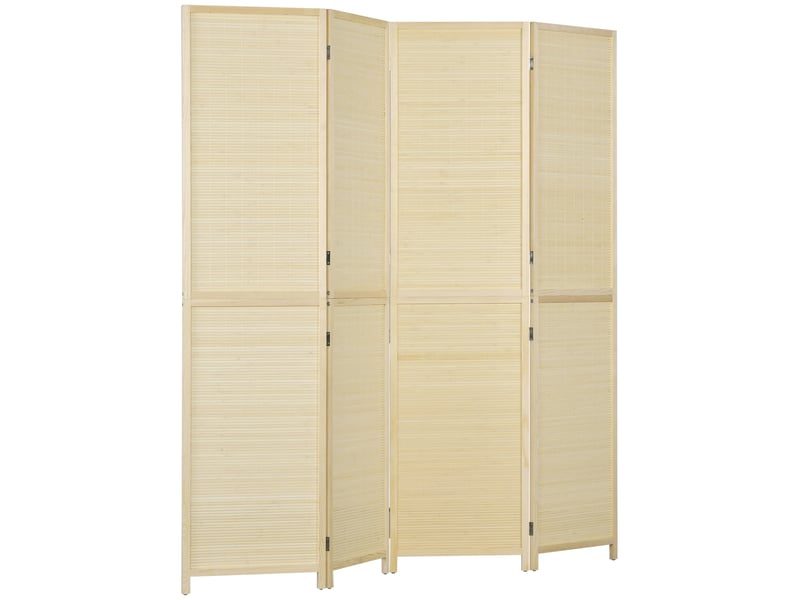  Paravent d'intérieur pliable à 4 panneaux en bambou et rotin, 180x1,6x180 cm  - Conforama B