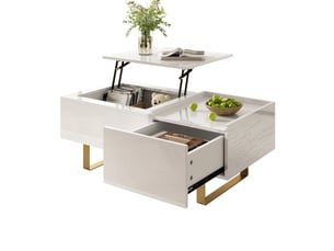 Table basse rectangulaire coloris blanc <strong></strong> <strong></strong> - 50 cmx100 cm