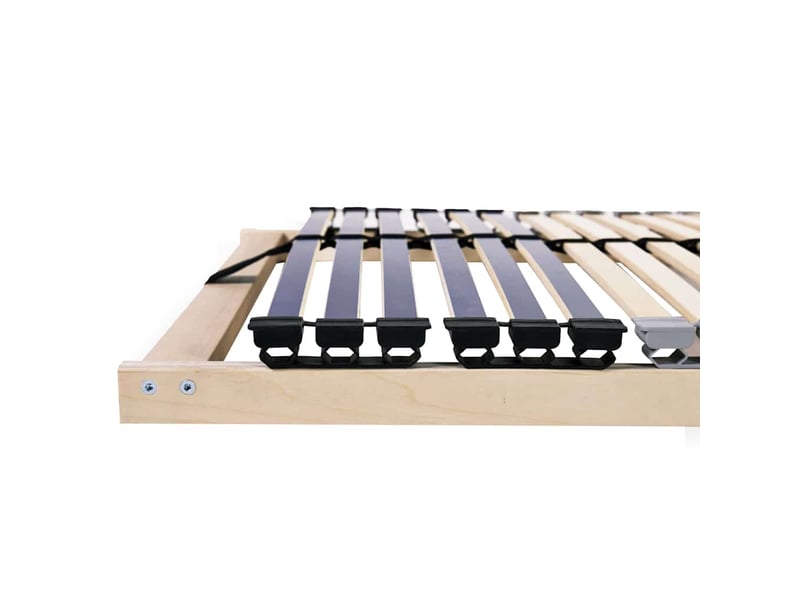 Lit simple- lit adulte - sommier à lattes marron 90 x 190 cm bois de hêtre massif - Conforama B
