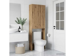 Armoire de toilette, meuble de toilette delft chêne artisanal 66x25.5x190 cm