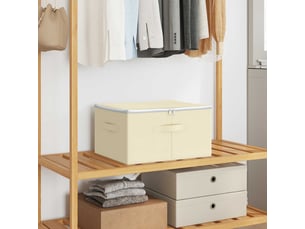 Boîte de rangement tissu intissé 43x34x23 cm 33,6 l crème
