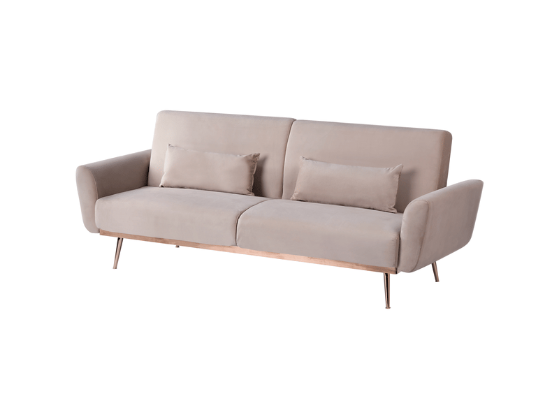 Canapé-lit 3 places eina velours taupe  - Conforama D