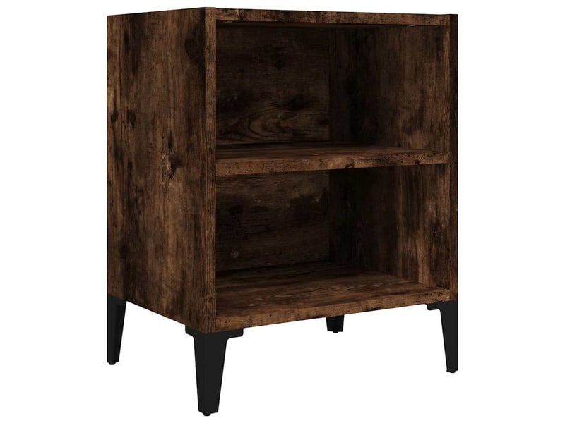  Table de chevet - cabinet de chevet - table de nuit avec pieds en métal chêne fumé 40x30x50 cm  - Conforama A