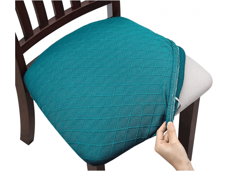  Housses de chaises élastiques en jacquard, housses de chaises à motif gaufré, housses de chaises de salle à manger bleu œuf de canard, 6 pièces par XLH-ZLS-009389MF - Conforama A