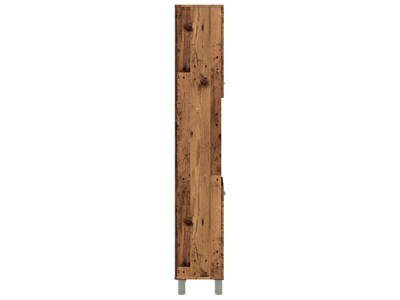 Armoire de salle de bain, meuble de rangement vieux bois 30x30x179cm bois ingénierie - Conforama E