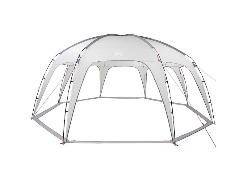 Tente de camping, tente de réception gris imperméable 618x618x277 cm - Conforama E