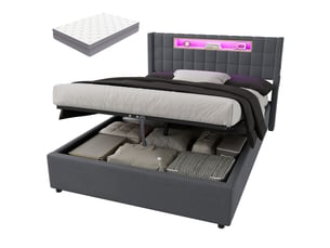 Lit coffre 140x200 cm HAUSS SPOLE   coloris gris