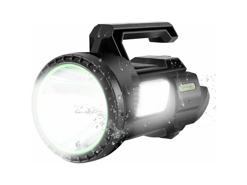 Lampe de poche, lampe de poche led led rechargeable, lampe de poche 1200 lumens, force d'étanchéité à zoom réglable, adaptée au camping - Conforama A