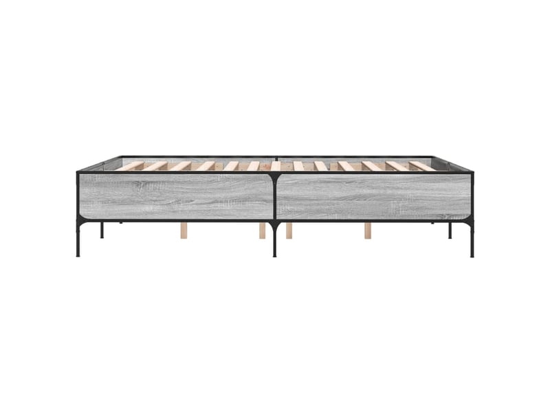  Lit double- lit adulte -  cadre de lit sans matelas sonoma gris 135x190 cm  - Conforama D