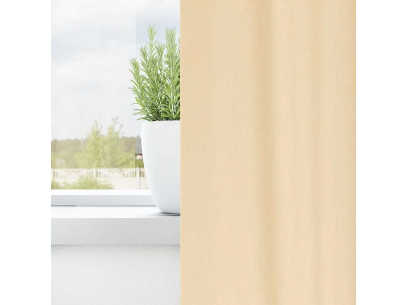  Lot de 2 rideaux occultants, rideaux black-out avec anneaux crème 225 x 140 cm cf44628  - Conforama C