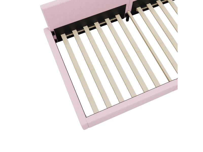  Lit de jour 90x200 canapé lit rose avec éclairage led et sommier à lattes  - Conforama W